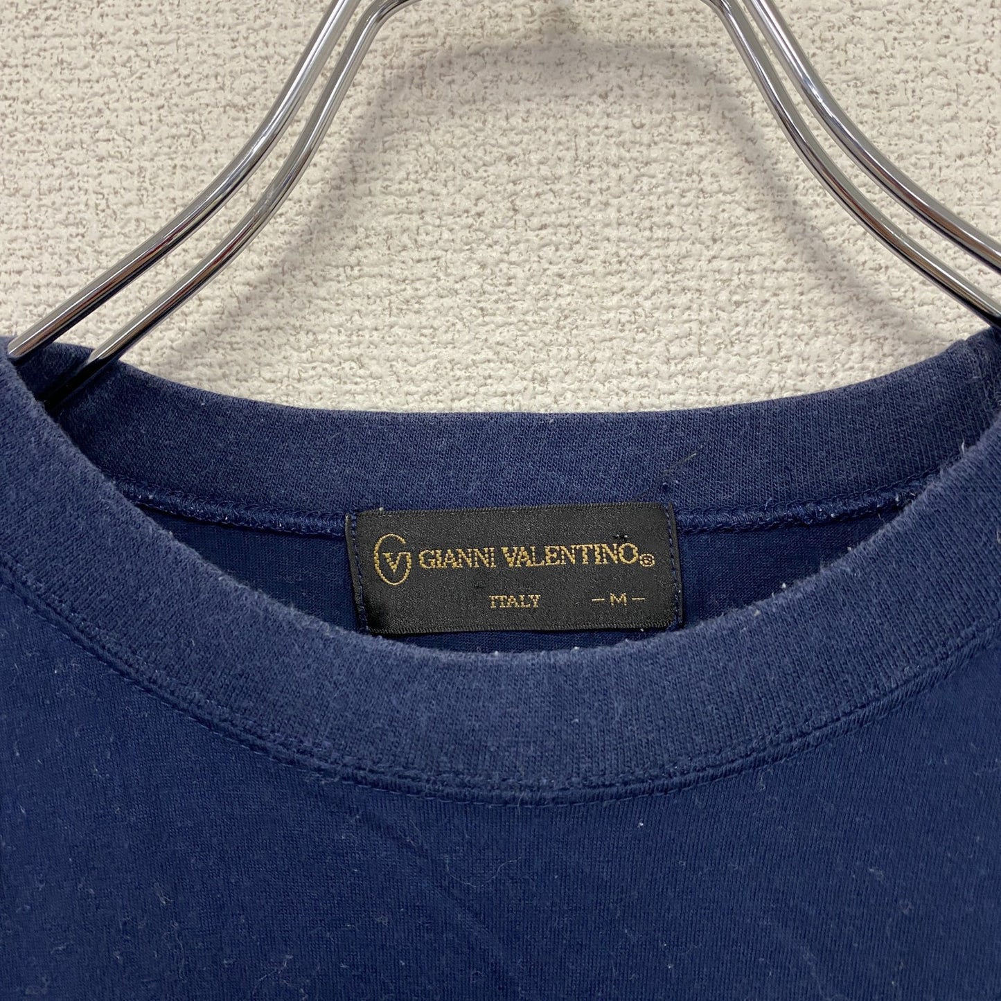 GIANNI VALENTINO　ジャンニヴァレンティノ　半袖プリントTシャツ　紺　ネイビー　Mサイズ