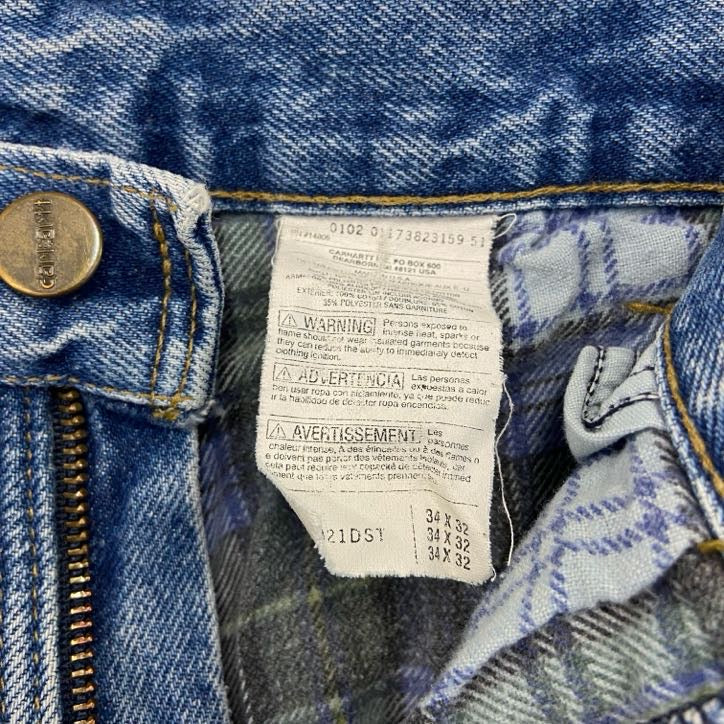 Carhartt　カーハート　デニムパンツ　ジッパーフライ　レザーパッチ　インディゴ　W34