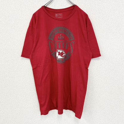 古着　used　PRO LINE　半袖プリントTシャツ　NFL　カンザスシティ チーフス　アメフト　KC　赤　XLサイズ