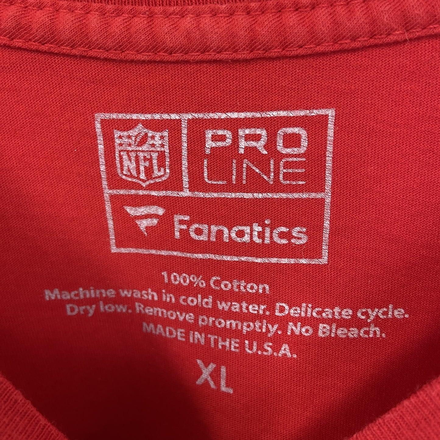 古着　used　PRO LINE　半袖プリントTシャツ　NFL　カンザスシティ チーフス　アメフト　KC　赤　XLサイズ