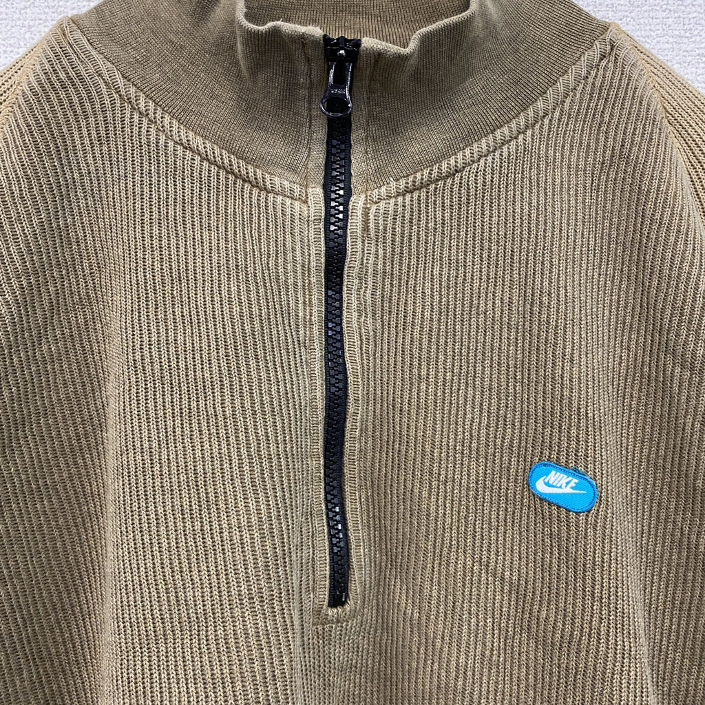00s　NIKE　ナイキ　ハーフジップトラックジャケット / ジャージ　ヴィンテージ　茶色　ブラウン　Mサイズ