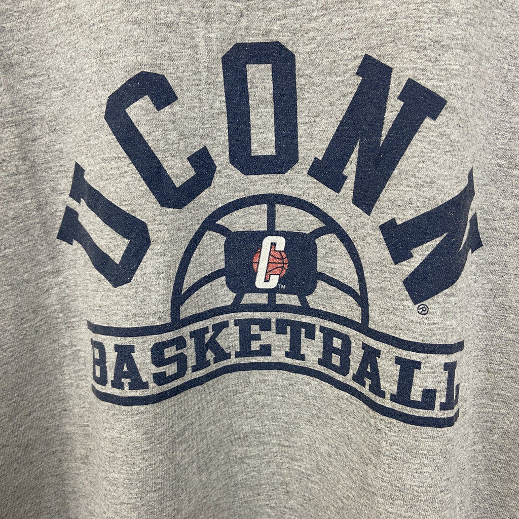 古着　used　NIKE　ナイキ　半袖カレッジプリントTシャツ　コネチカット大学　バスケ　グレー　スウッシュロゴ　Sサイズ