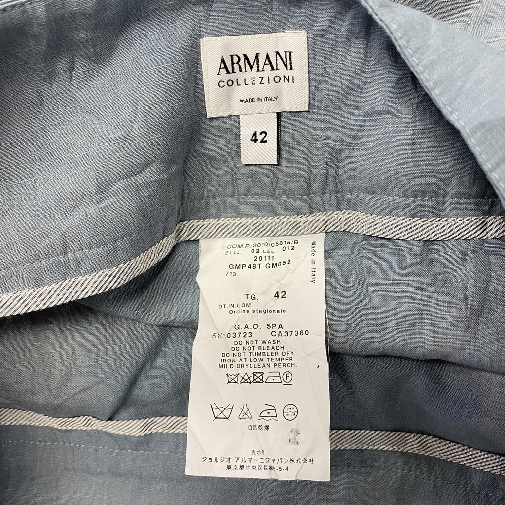 ARMANI COLLEZIONI　アルマーニコレッツォーニ　ワイドパンツ/イージーパンツ　水色　ライトブルー　42サイズ