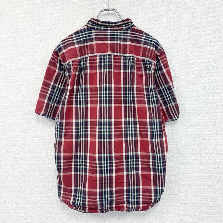 Carhartt　カーハート　半袖チェックシャツ　ラウンドシャツ　赤　レッド　Mサイズ