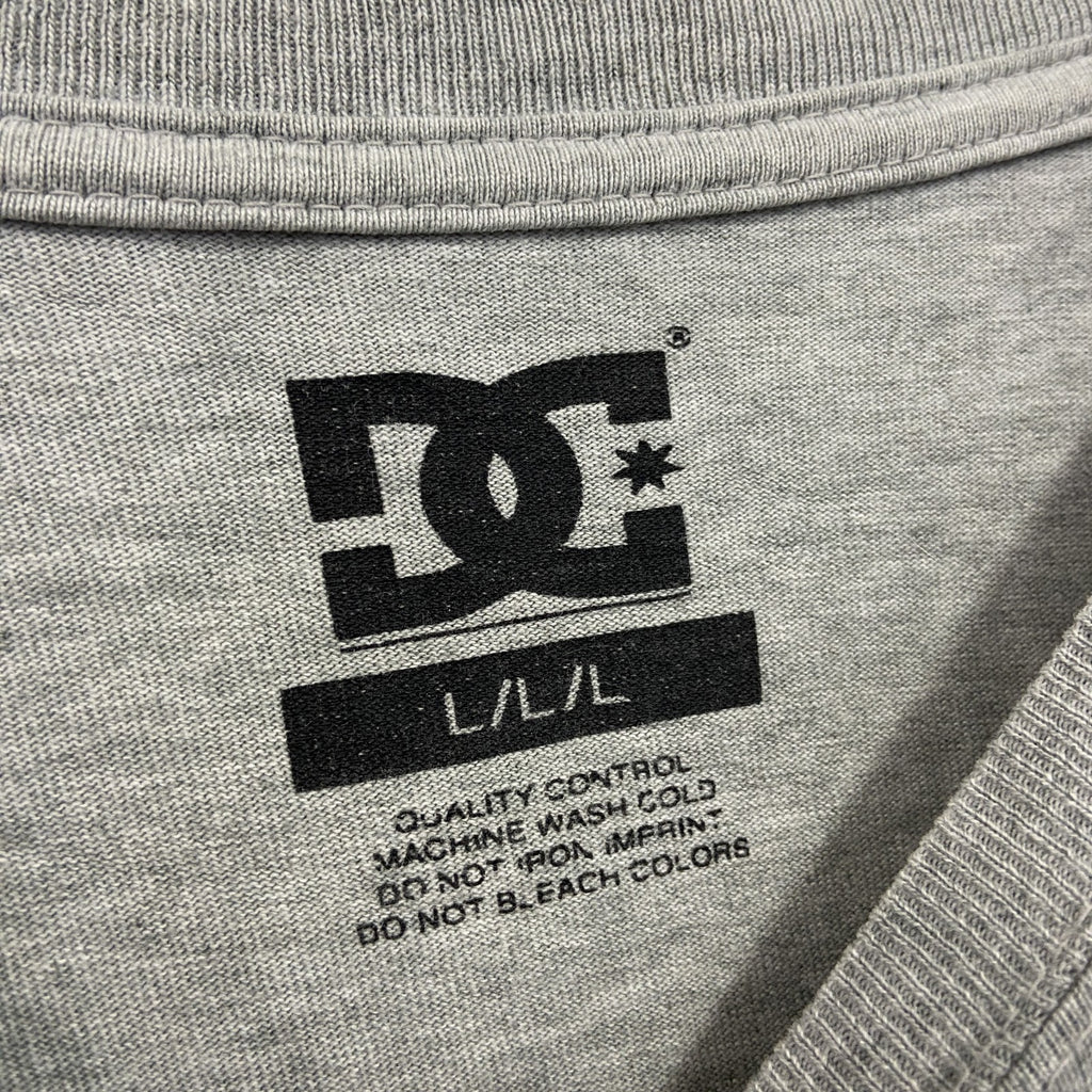 DC SHOES　ディーシーシューズ　半袖プリントTシャツ　アーチプリント　デカロゴ　灰色　グレー　Lサイズ