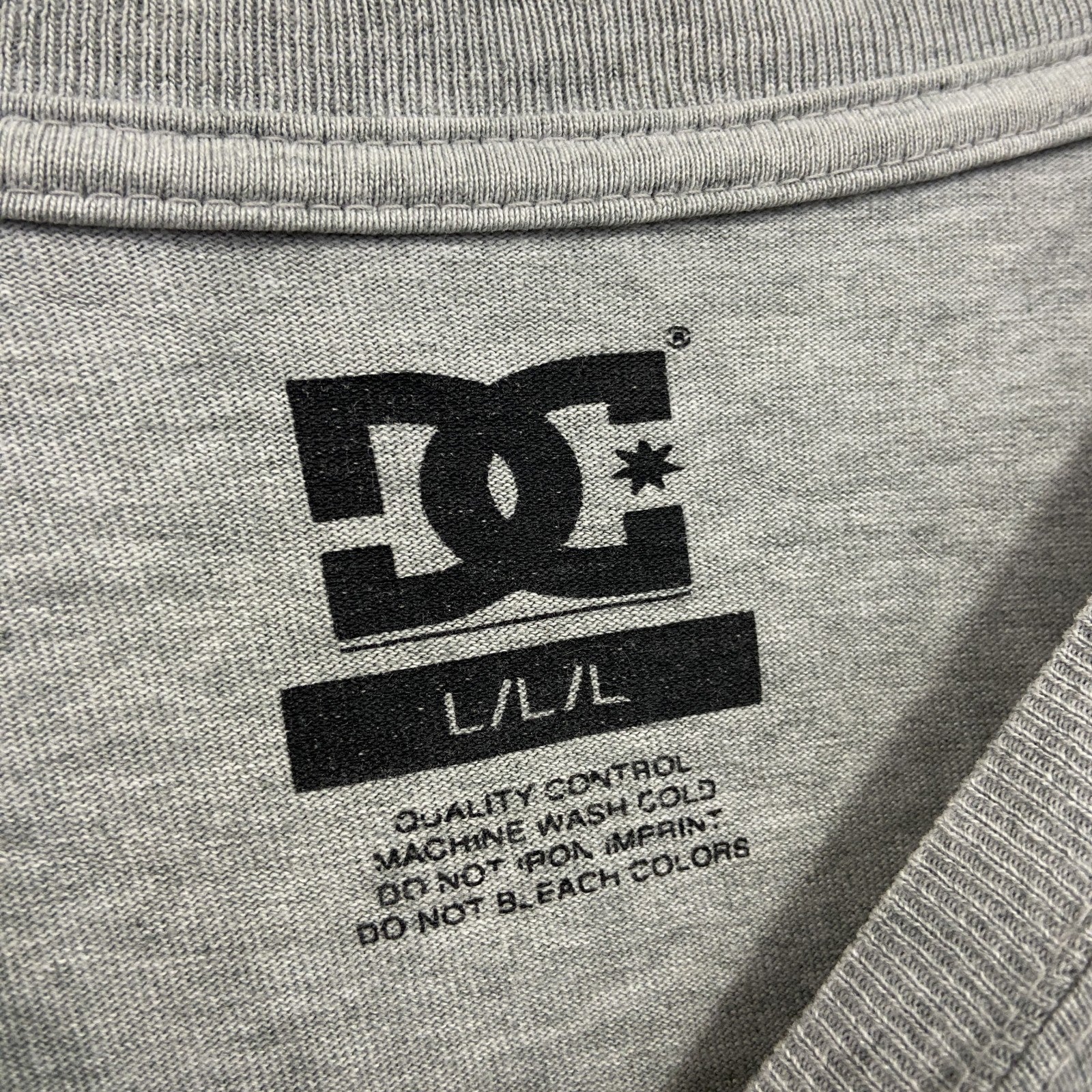 DC SHOES　ディーシーシューズ　半袖プリントTシャツ　アーチプリント　デカロゴ　灰色　グレー　Lサイズ