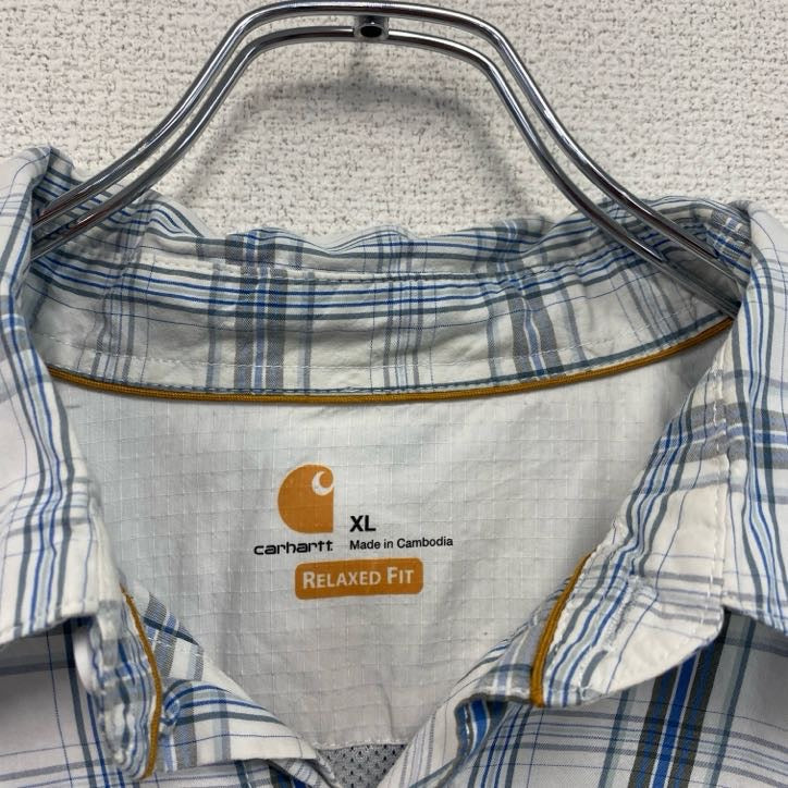 Carhartt　カーハート　半袖チェックシャツ　ラウンドシャツ　マルチカラー　XLサイズ