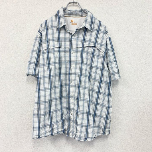 Carhartt　カーハート　半袖チェックシャツ　ラウンドシャツ　マルチカラー　XLサイズ