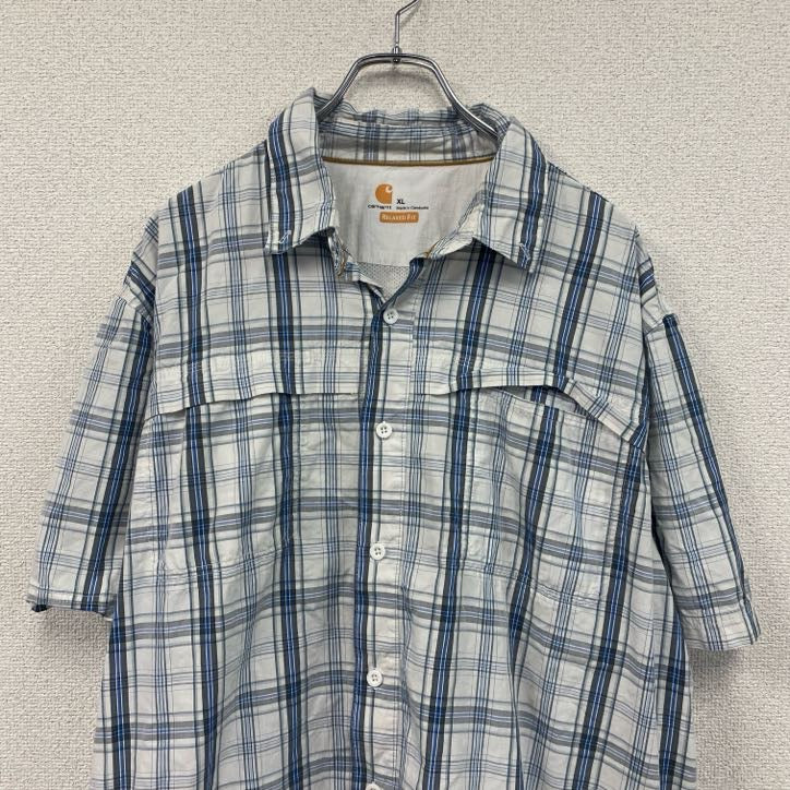 Carhartt　カーハート　半袖チェックシャツ　ラウンドシャツ　マルチカラー　XLサイズ