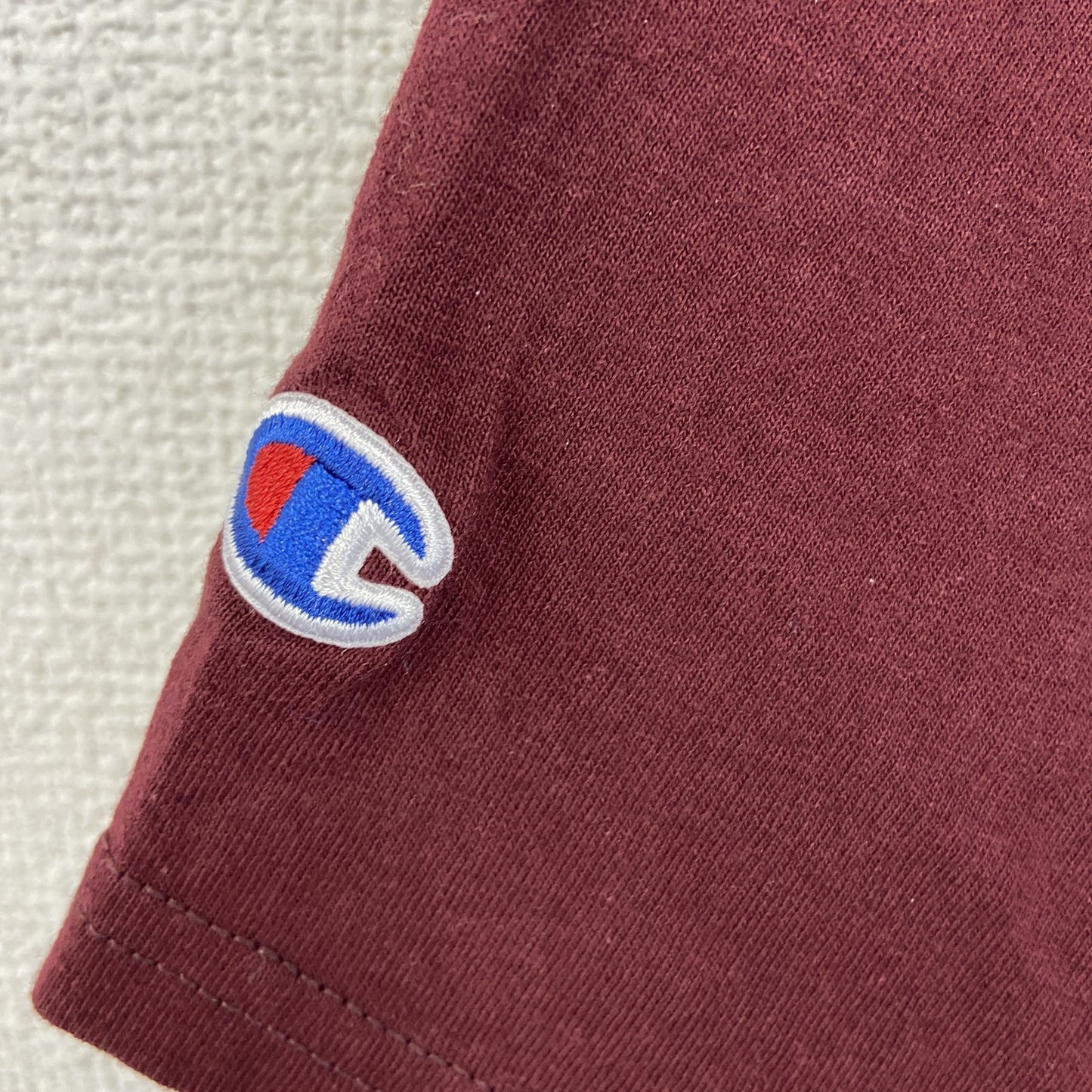 古着　used　champion　チャンピオン　半袖プリントTシャツ　HOKIES　ソフトボール　クルーネック　赤　Lサイズ