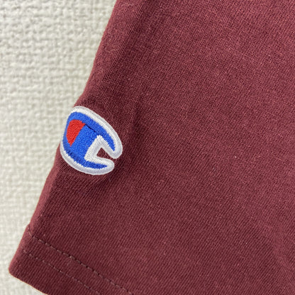 古着　used　champion　チャンピオン　半袖プリントTシャツ　HOKIES　ソフトボール　クルーネック　赤　Lサイズ
