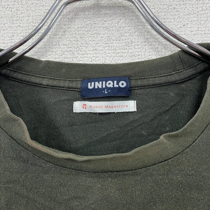 00s　OLD UNIQLO　オールドユニクロ　Robot Megastore　半袖Tシャツ　ダークグリーン　Lサイズ