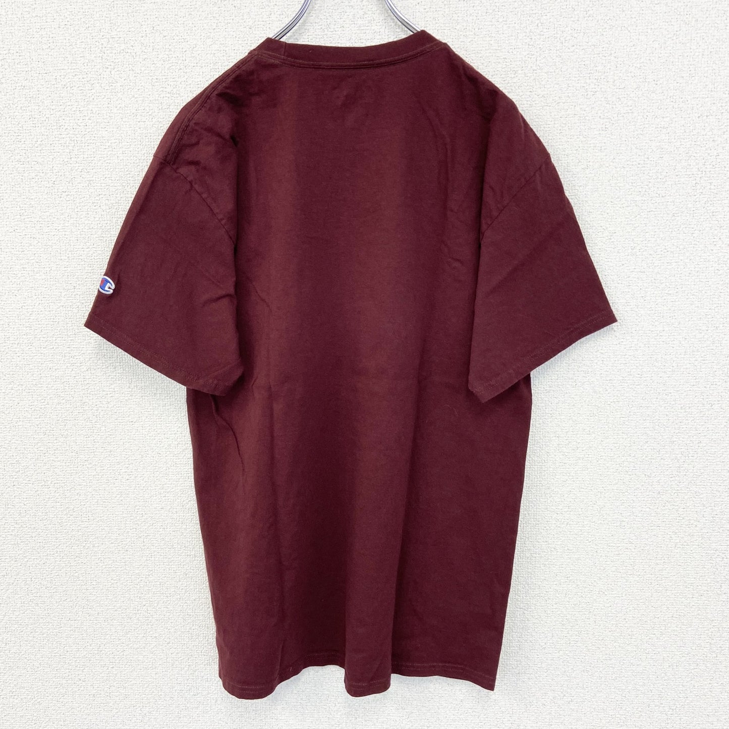 古着　used　champion　チャンピオン　半袖プリントTシャツ　HOKIES　ソフトボール　クルーネック　赤　Lサイズ
