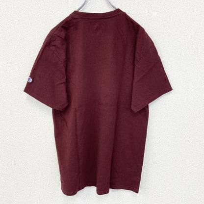 古着　used　champion　チャンピオン　半袖プリントTシャツ　HOKIES　ソフトボール　クルーネック　赤　Lサイズ