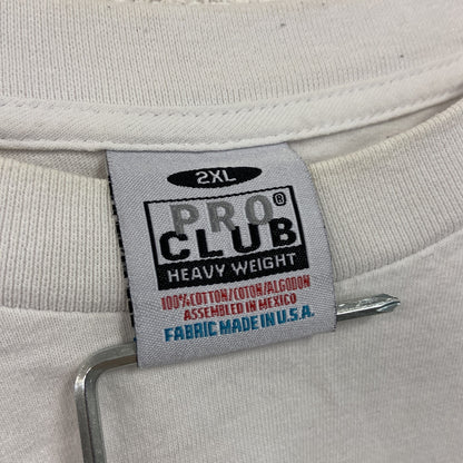 PRO CLUB　プロクラブ　長袖Tシャツ/ロンT　無地　白　ホワイト　2XLサイズ