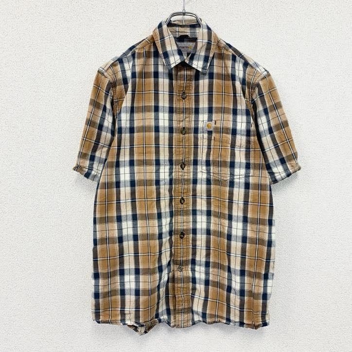Carhartt　カーハート　半袖チェックシャツ　ラウンドシャツ　マルチカラー　Sサイズ