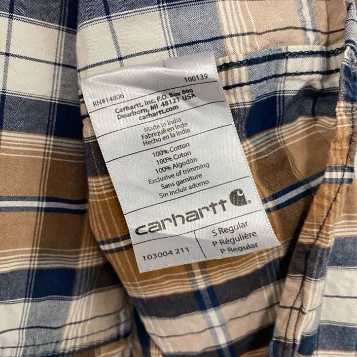 Carhartt　カーハート　半袖チェックシャツ　ラウンドシャツ　マルチカラー　Sサイズ