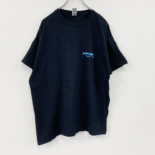 GILDAN　ギルダン　amazon　アマゾン　半袖プリントTシャツ　企業ロゴ　黒　ブラック　XLサイズ