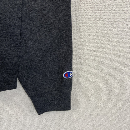 古着　used　champion　チャンピオン　長袖プリントTシャツ　CLT　ロンT　クルーネック　カジュアル　グレー　Lサイズ