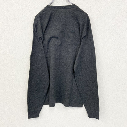 古着　used　champion　チャンピオン　長袖プリントTシャツ　CLT　ロンT　クルーネック　カジュアル　グレー　Lサイズ