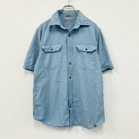 Carhartt　カーハート　半袖シャンブレーシャツ　ボタンダウンシャツ　水色　ライトブルー　Mサイズ