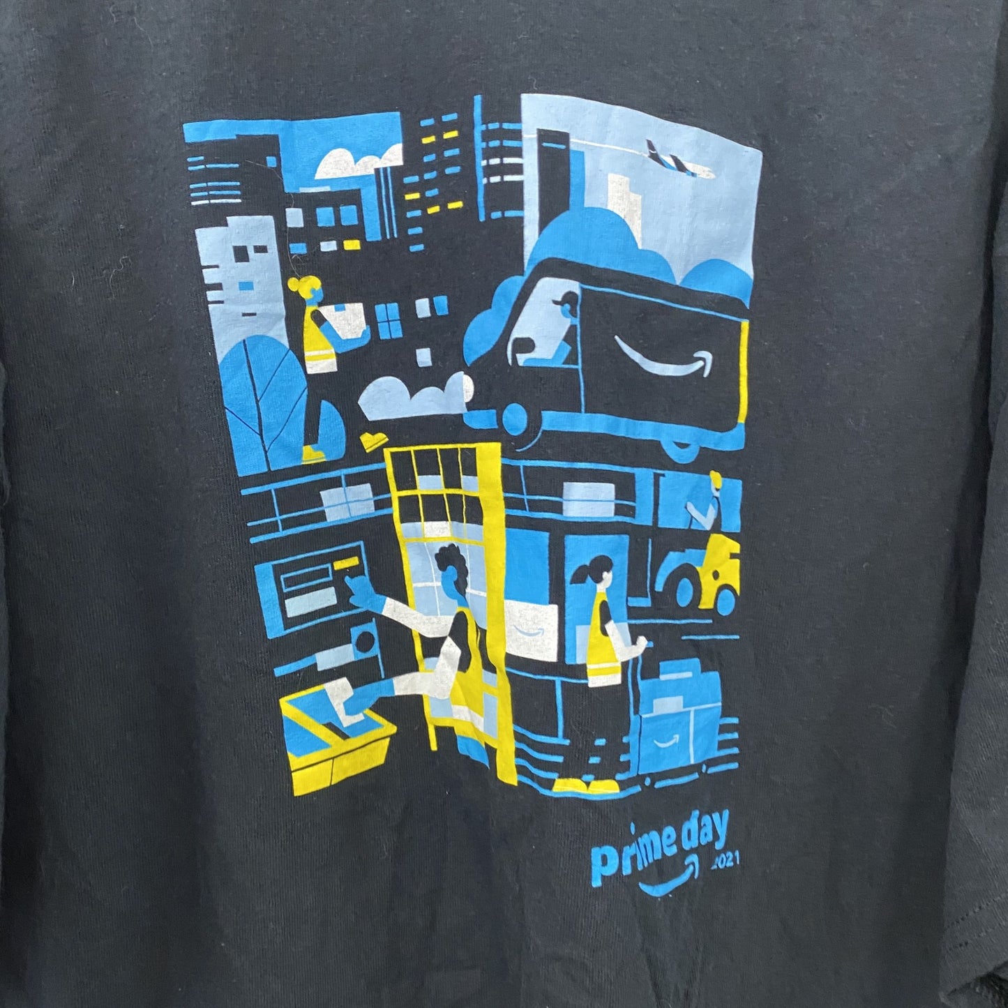 GILDAN　ギルダン　amazon　アマゾン　半袖プリントTシャツ　企業ロゴ　黒　ブラック　XLサイズ