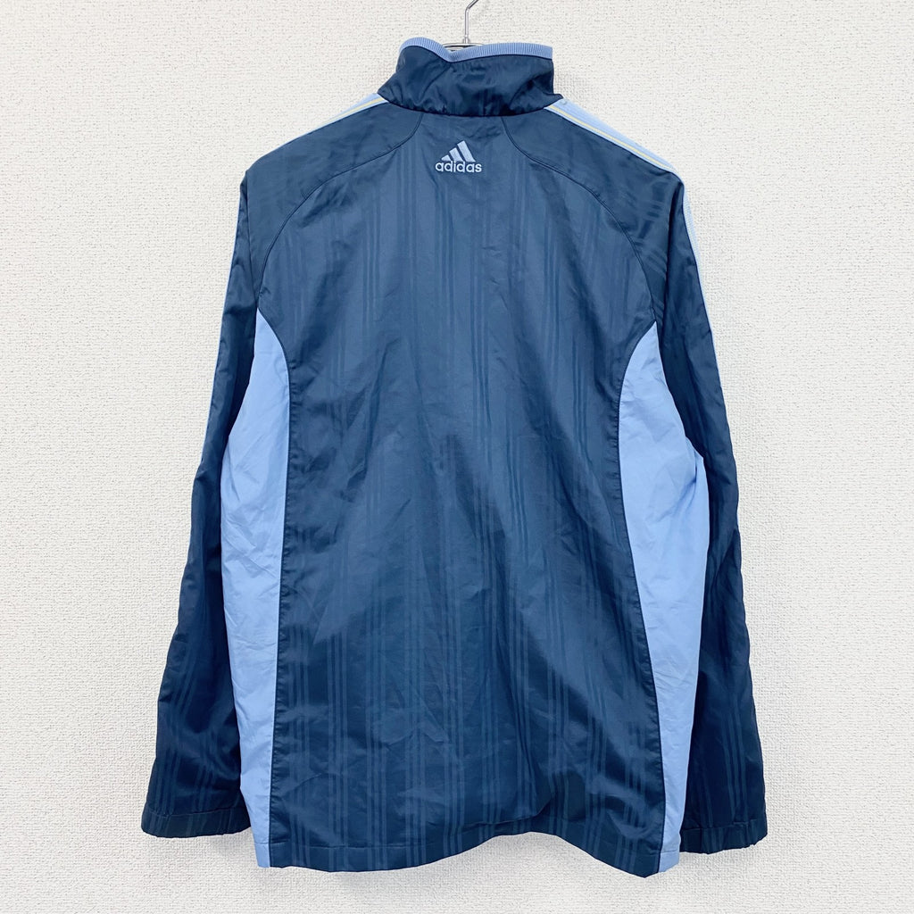 adidas　アディダス　トラックジャケット/ジャージ　パフォーマンスロゴ　バイカラー　紺　ネイビー　Lサイズ