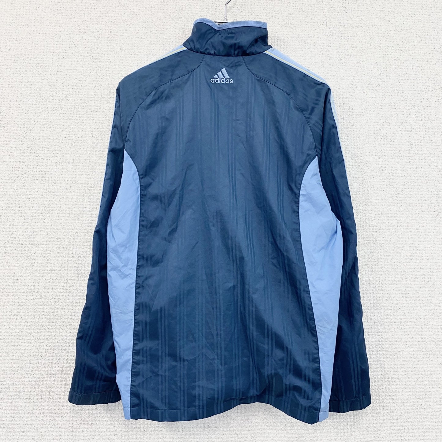 adidas　アディダス　トラックジャケット/ジャージ　パフォーマンスロゴ　バイカラー　紺　ネイビー　Lサイズ