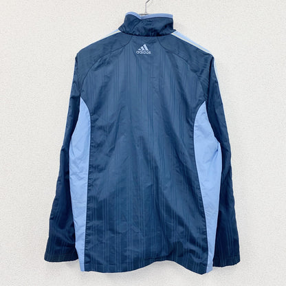 adidas　アディダス　トラックジャケット/ジャージ　パフォーマンスロゴ　バイカラー　紺　ネイビー　Lサイズ