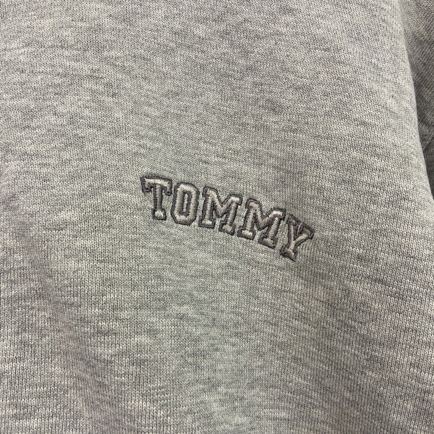 TOMMY　トミー　フルジップスウェットパーカー/フーディー　刺繍ロゴ　ワンポイント　灰色　グレー　Mサイズ