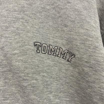 TOMMY　トミー　フルジップスウェットパーカー/フーディー　刺繍ロゴ　ワンポイント　灰色　グレー　Mサイズ