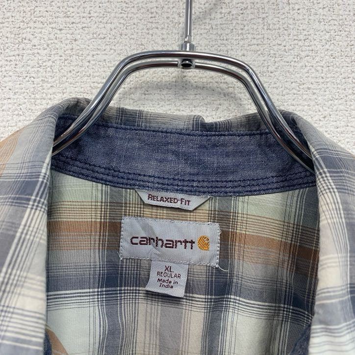 Carhartt　カーハート　半袖ラウンドシャツ　チェック柄　マルチカラー　XLサイズ