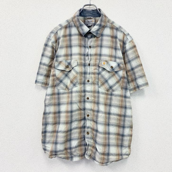 Carhartt　カーハート　半袖ラウンドシャツ　チェック柄　マルチカラー　XLサイズ