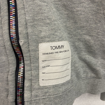 TOMMY　トミー　フルジップスウェットパーカー/フーディー　刺繍ロゴ　ワンポイント　灰色　グレー　Mサイズ