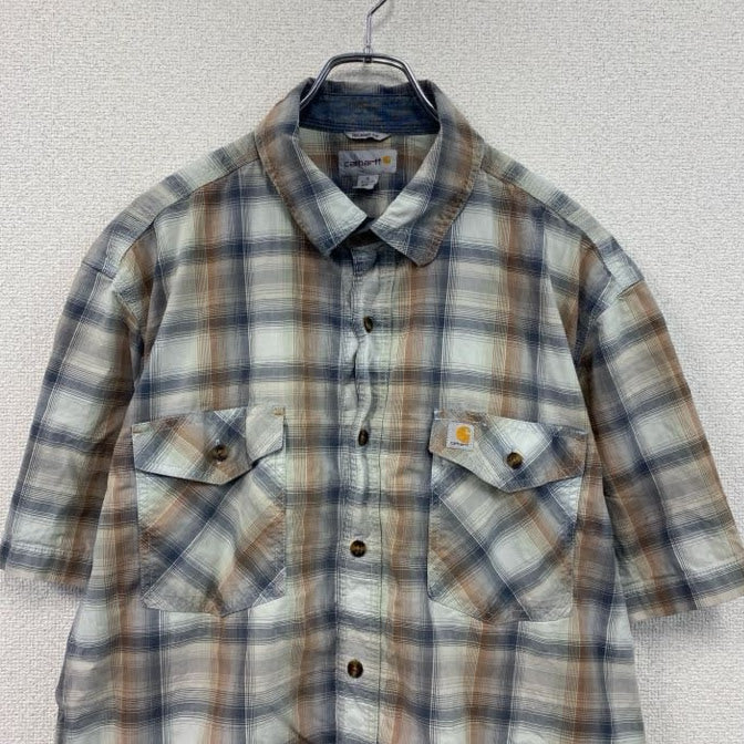 Carhartt　カーハート　半袖ラウンドシャツ　チェック柄　マルチカラー　XLサイズ