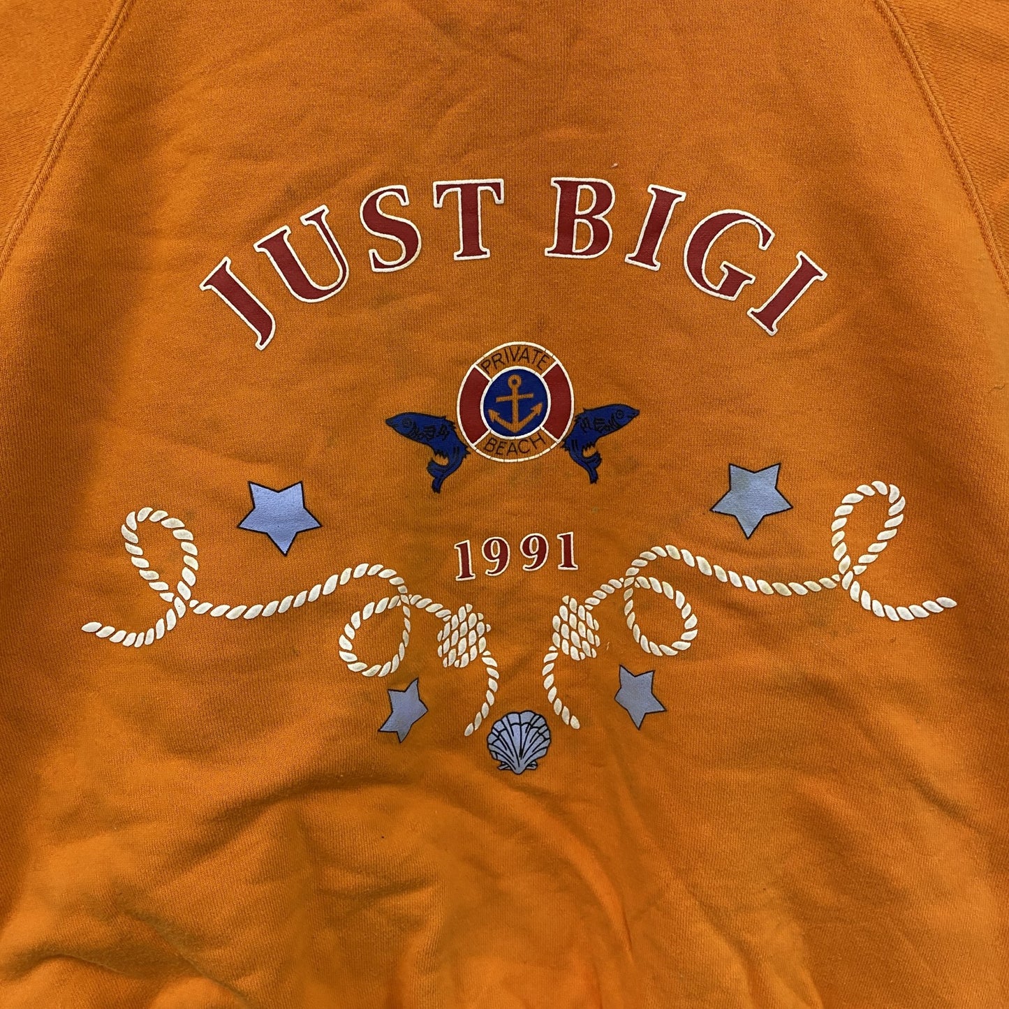 90s～　BIGI　ビギ　スウェット/トレーナー　ラグランスリーブ　ヴィンテージ　オレンジ　
