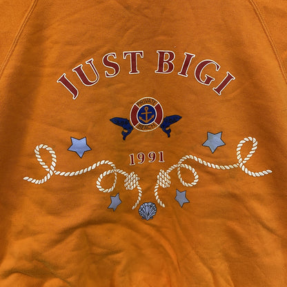 90s～　BIGI　ビギ　スウェット/トレーナー　ラグランスリーブ　ヴィンテージ　オレンジ　