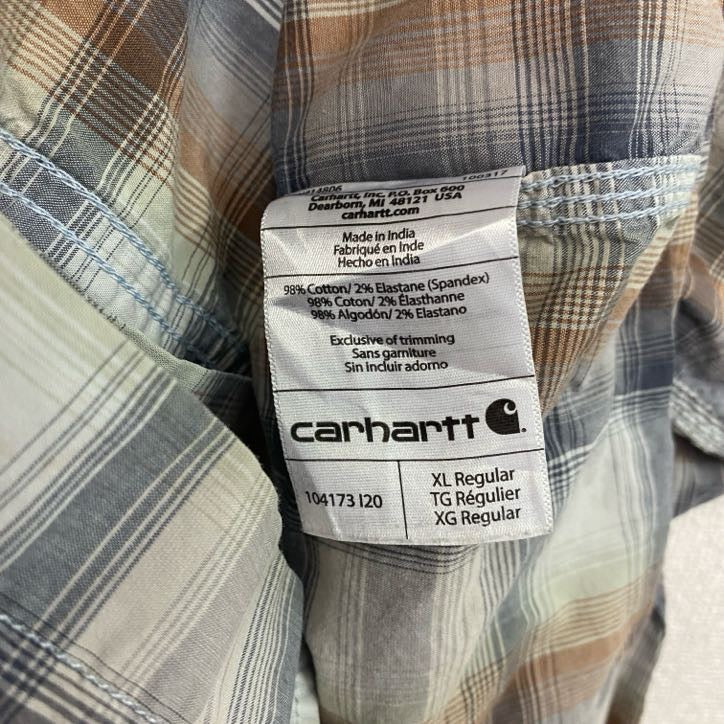 Carhartt　カーハート　半袖ラウンドシャツ　チェック柄　マルチカラー　XLサイズ