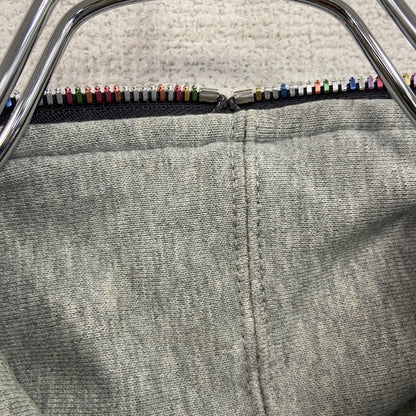 TOMMY　トミー　フルジップスウェットパーカー/フーディー　刺繍ロゴ　ワンポイント　灰色　グレー　Mサイズ