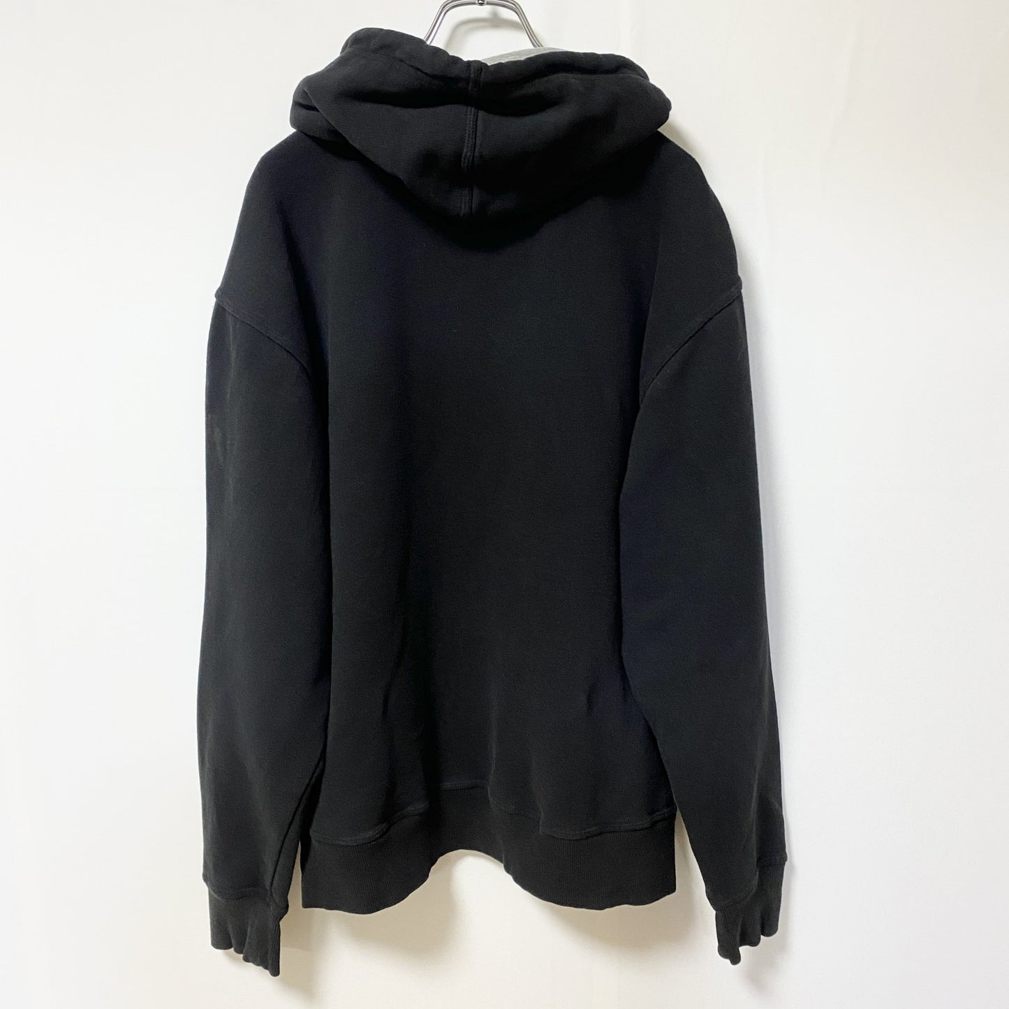 古着 used　Champion　チャンピオン　長袖ロゴプリントパーカー　黒　ブラック　秋冬服　ビッグシルエット　2XLサイズ