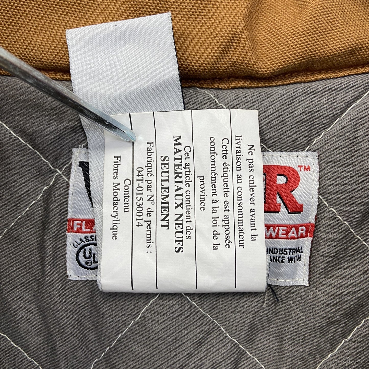 WallasFR　ダックジャケット　ワークジャケット　比翼仕立て　茶色　ブラウン　Lサイズ