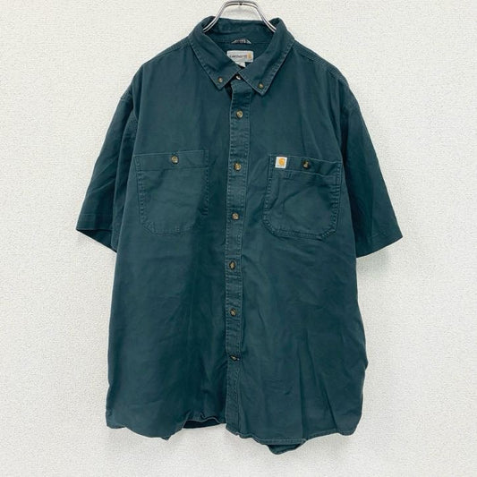Carhartt　カーハート　半袖ボタンダウンシャツ　ワークシャツ　紺　ネイビー　XLサイズ
