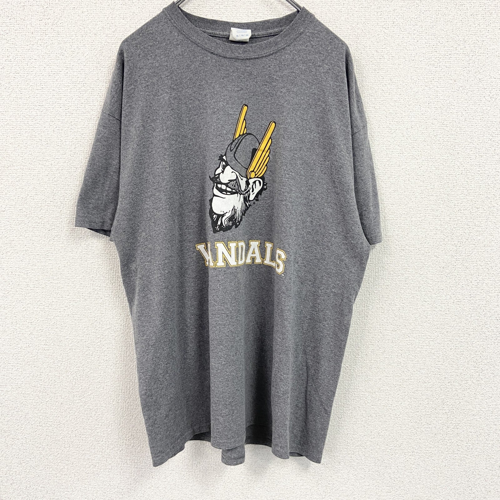 PORT&COMPANY　半袖プリントTシャツ　カレッジロゴ　ジョーバンダル　灰色　グレー　XLサイズ