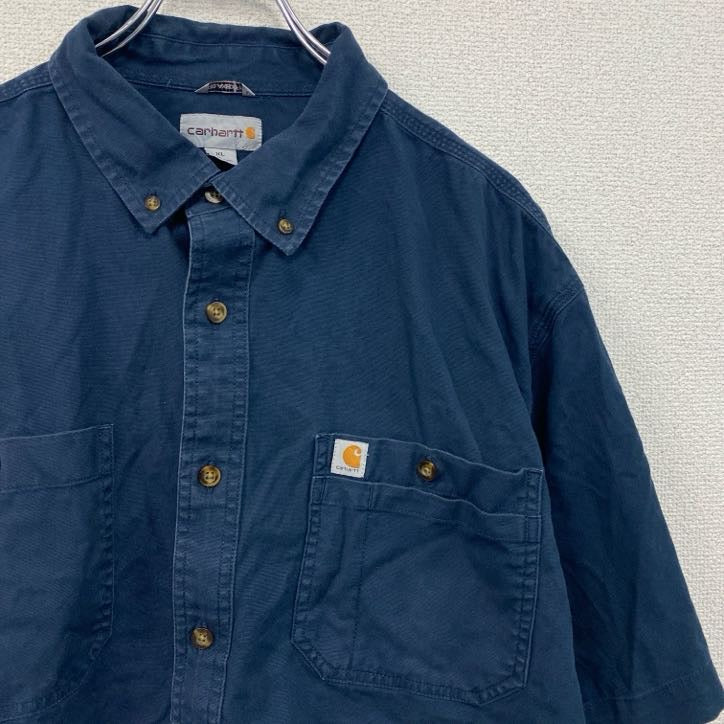 Carhartt　カーハート　半袖ボタンダウンシャツ　ワークシャツ　紺　ネイビー　XLサイズ