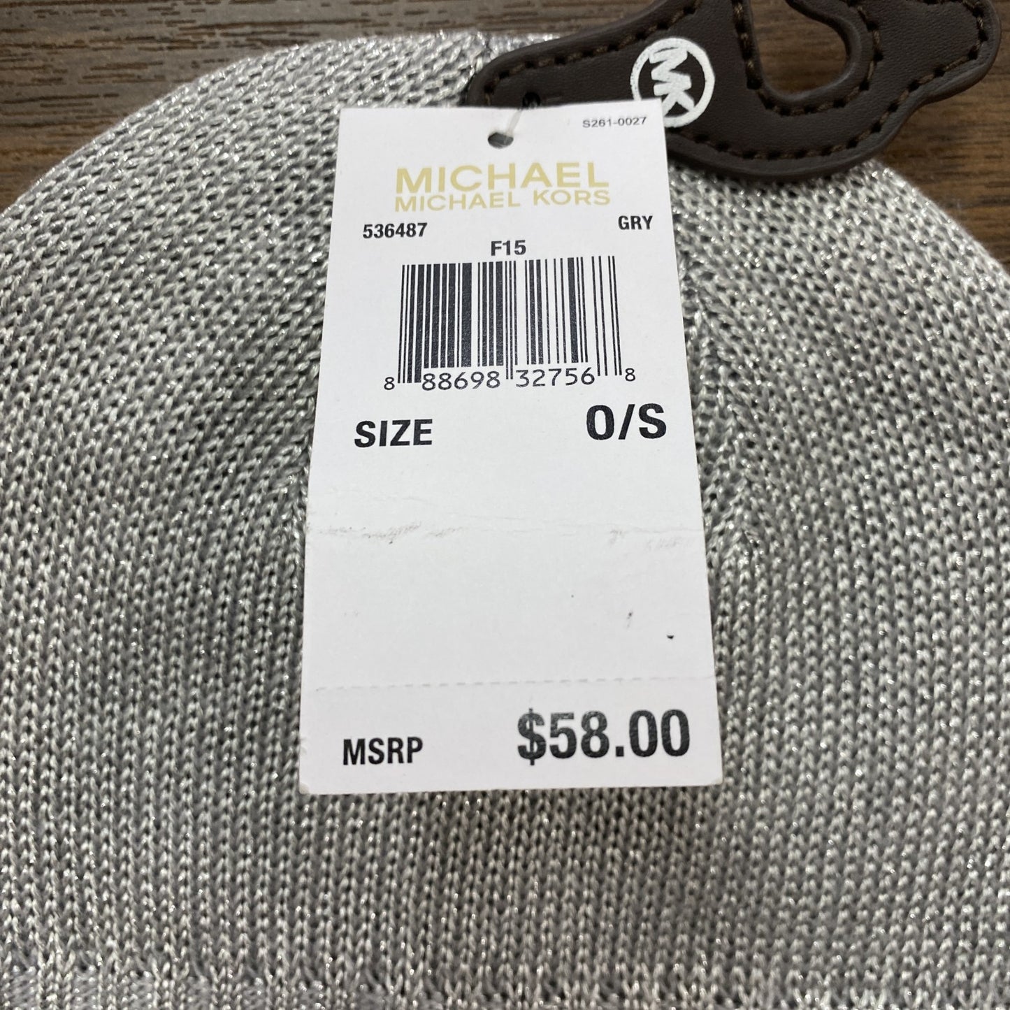MICHAEL KORS　マイケルコース　ビーニー　ニットキャップ　シルバー　O/Sサイズ