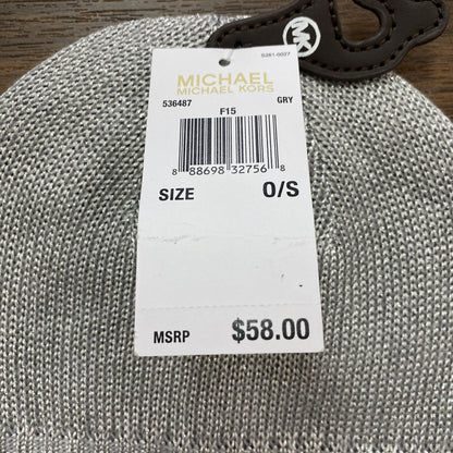 MICHAEL KORS　マイケルコース　ビーニー　ニットキャップ　シルバー　O/Sサイズ