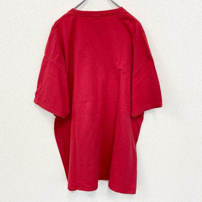 古着　used　champion　チャンピオン　半袖ロゴプリントビッグTシャツ　クルーネック　レトロ　レッド　赤　2XLサイズ