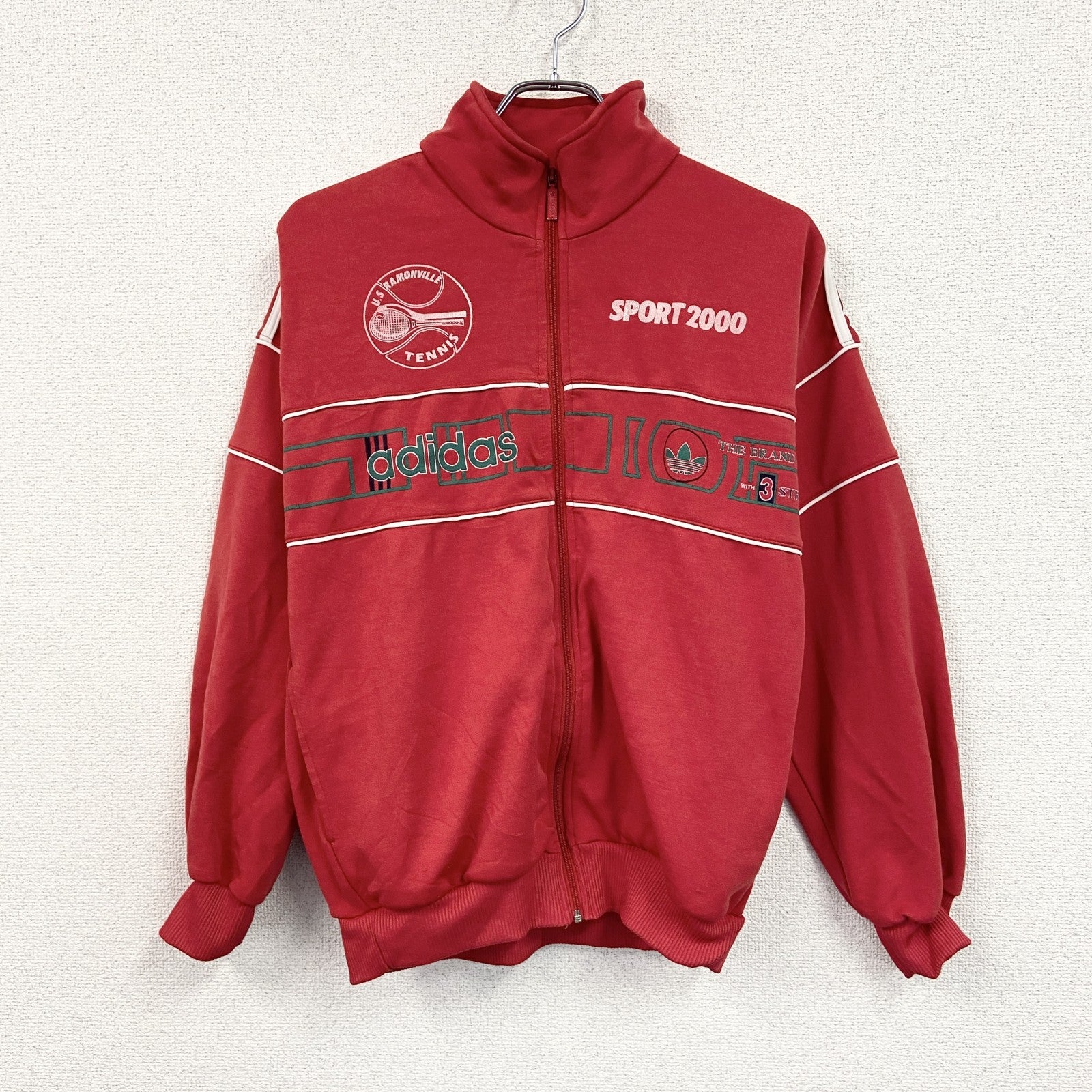 ～90s　adidas　アディダス　フルジップトラックジャケット/ジャージ　ヴィンテージ　赤　レッド　Sサイズ