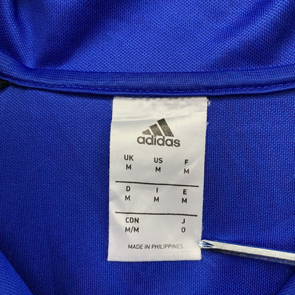 adidas　アディダス　ハーフジップトラックジャケット/ジャージ　パフォーマンスロゴ　デカロゴ　青　ブルー　Oサイズ