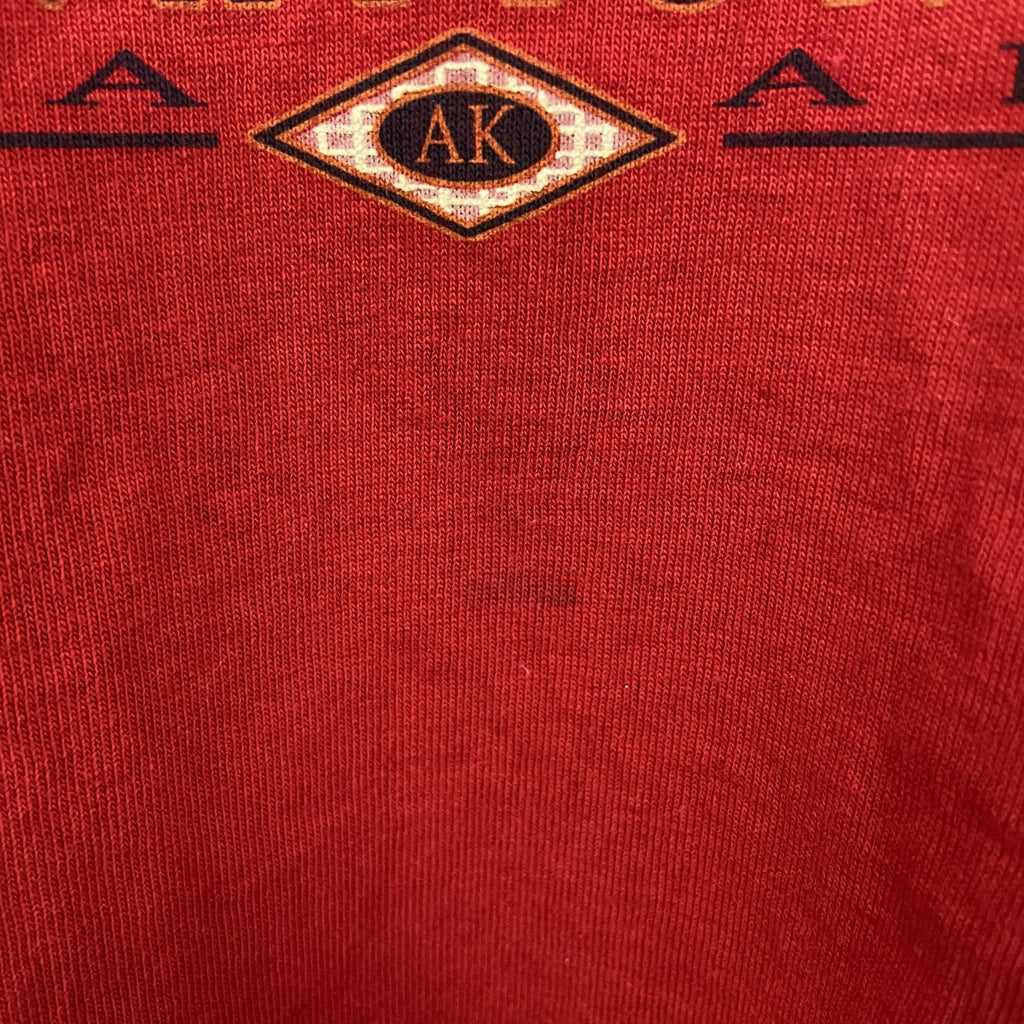 古着　used　DELTA PRO WEIGHT　半袖プリントTシャツ　クルーネック　レトロ　シティーボーイ　赤　XLサイズ